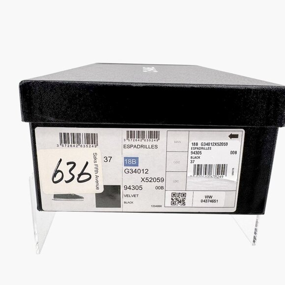 Chanel Logo Espadrilles EU 37 US 6-6.5 Black Velvet Rope Sole Slip On Flat Shoe - Picture 14 of 14